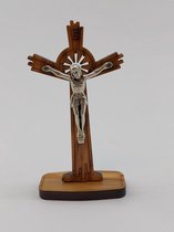 Staand hout kruis van Heilige Benedictus 8,5 x 4,5 cm