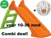 Paradiso Toys - glijbaan met sproeifunctie - First Slide - waterglijbaan. Met extra Nijntje strandbal 50cm Combi deal.