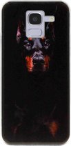 - ADEL Siliconen Back Cover Softcase Hoesje Geschikt voor Samsung Galaxy J6 Plus (2018) - Dobermann Pinscher Hond