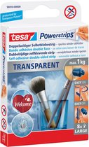 Tesa Powerstrips Transparent, draagkracht 1 kg, transparant, blister van 8 stuks