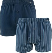 Götzburg 2P wijde boxer gestreept blauw - XL