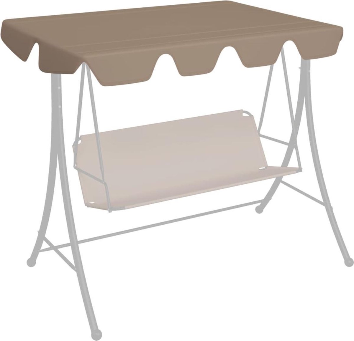 vidaXL Luifel Taupe 150/130 x 105/70 cm overkapping