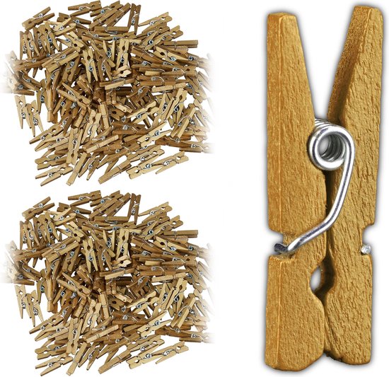 xiaoyige 100 stuks natuurlijke mini-kleding van hout voor foto's, papier, wasknijpers (7,2 x 1,0 cm