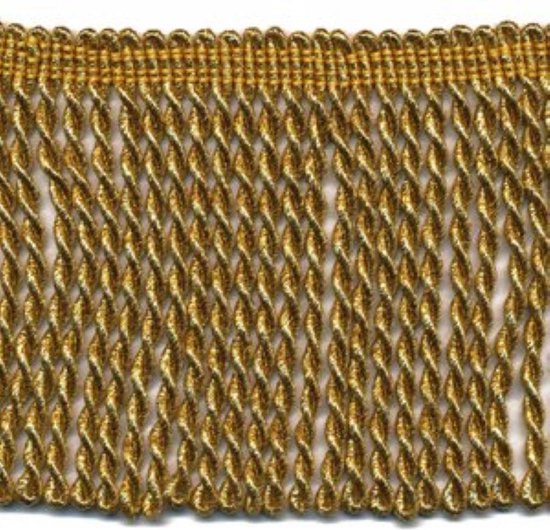 Franjeband gedraaid, goud lurex, Lengte Franjes 10 cm, Per Meter. | bol.com