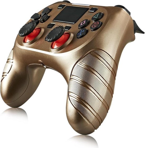 Draadloze controller geschikt voor Playstation 4 met trilfunctie – goud