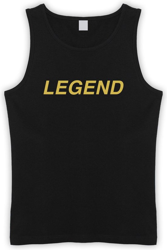 Zwarte Tanktop sportshirt met Gouden “ Legend “ Print Size XXXL