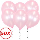 Roze Ballonnen Metallic 50 Stuks Feestversiering Gender Reveal Verjaardag Ballon