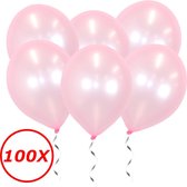Roze Ballonnen Metallic 100 Stuks Feestversiering Gender Reveal Verjaardag Ballon