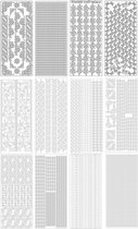 Set de feuilles d'autocollants pelables nr.18 - 12 pièces - Lignes et Rebords - Doré