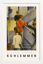 JUNIQE - Poster in houten lijst Schlemmer - Bauhaus Stairway -40x60