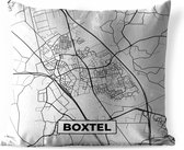 Sierkussen Buiten - Stadskaart - Boxtel - Grijs - Wit - 60x60 cm - Weerbestendig - Plattegrond