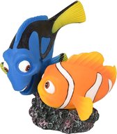 Aquarium decoratie Leto clownvis + doktersvis - 10 x 9 x 10 cm - Oranje - 10 x 9 x 10 cm