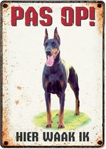 Plenty Gifts Waakbord Dobermann 21 X 14,8 Cm Staal