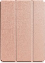 Hoes Geschikt voor iPad Pro 2021 (11 inch) Hoes Tri-fold Tablet Hoesje Case Met Uitsparing Geschikt voor Apple Pencil - Hoesje Geschikt voor iPad Pro 11 inch (2021) Hoesje Hardcover Bookcase - Rosé goud