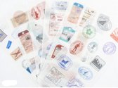Washi Stickers Stamps - 6 Vellen Met Stickers - Thema Postzegels En Landen En Vakantie Washi Stickers - Bullet Journal - Stickers Voor Volwassenen - Scrapbooking - Agenda Stickers