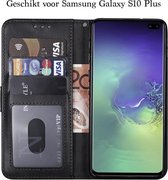Samsung S10 Plus Hoesje - Samsung Galaxy S10 Plus hoesje bookcase zwart wallet portemonnee book case cover