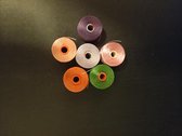 c-lon draad AA, 0,12mm dik  1x oranje, groen, rose, oud rose, lila, paars.