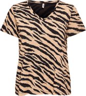 Only T-shirt Onlnulle Life S/s V-neck Top Jrs 15233998 Black/humus Zebra Dames Maat - S