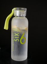 2 x Glazen drinkfles - 500ml - transparant matglas, No plastic!