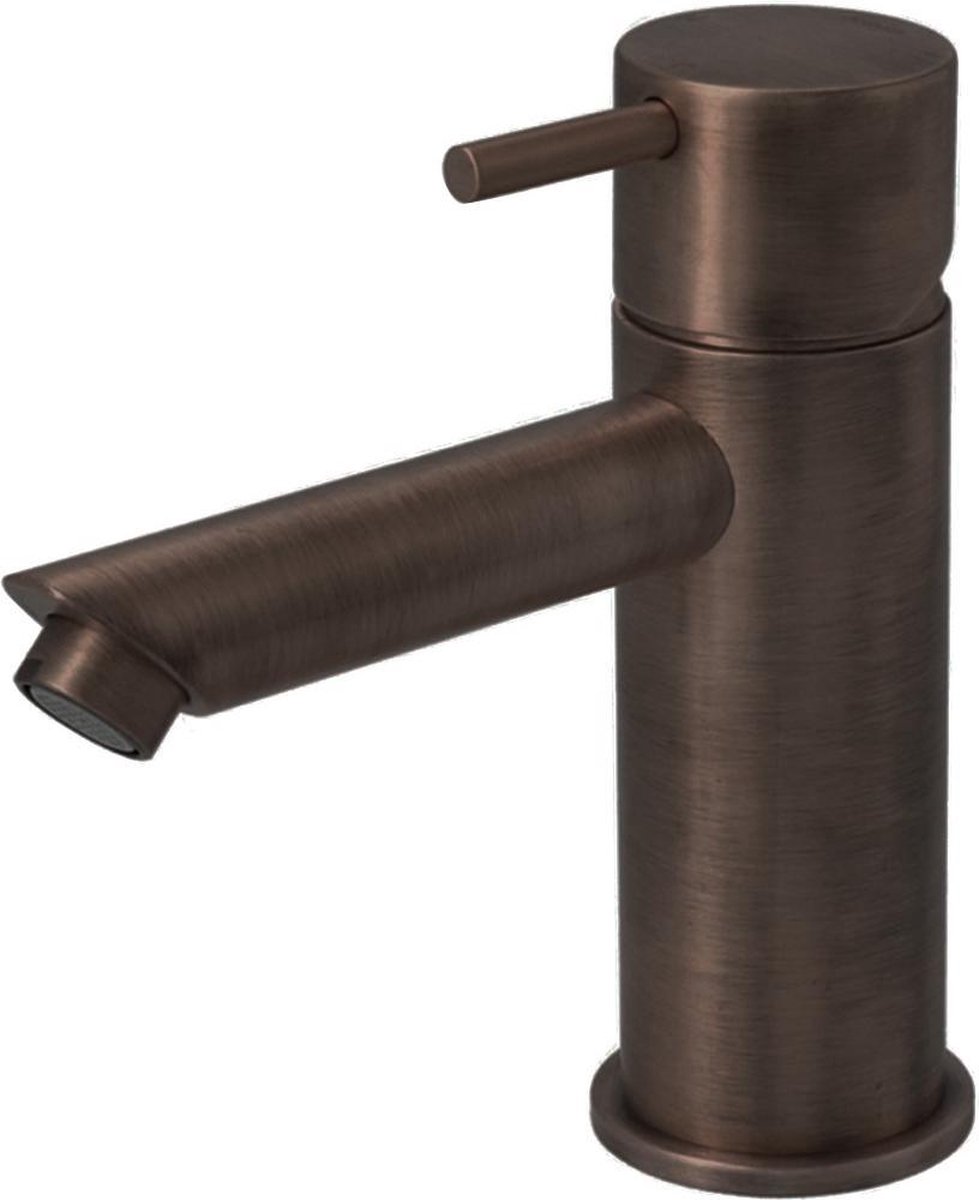 Hotbath Cobber - Wastafelmengkraan - zonder Waste - Laag - Bruin - Opbouw - Messing - V06