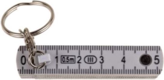 Sleutelhanger met uitklapbare duimstok - wit