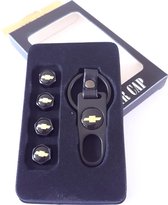 Chevrolet ventieldopjes + sleutelhanger voor Chevrolet liefhebber