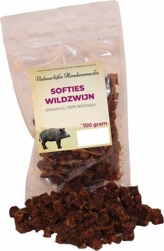 Hondensnack Softies Wildzwijn 100gr - Hypoallergeen - Trainingssnack