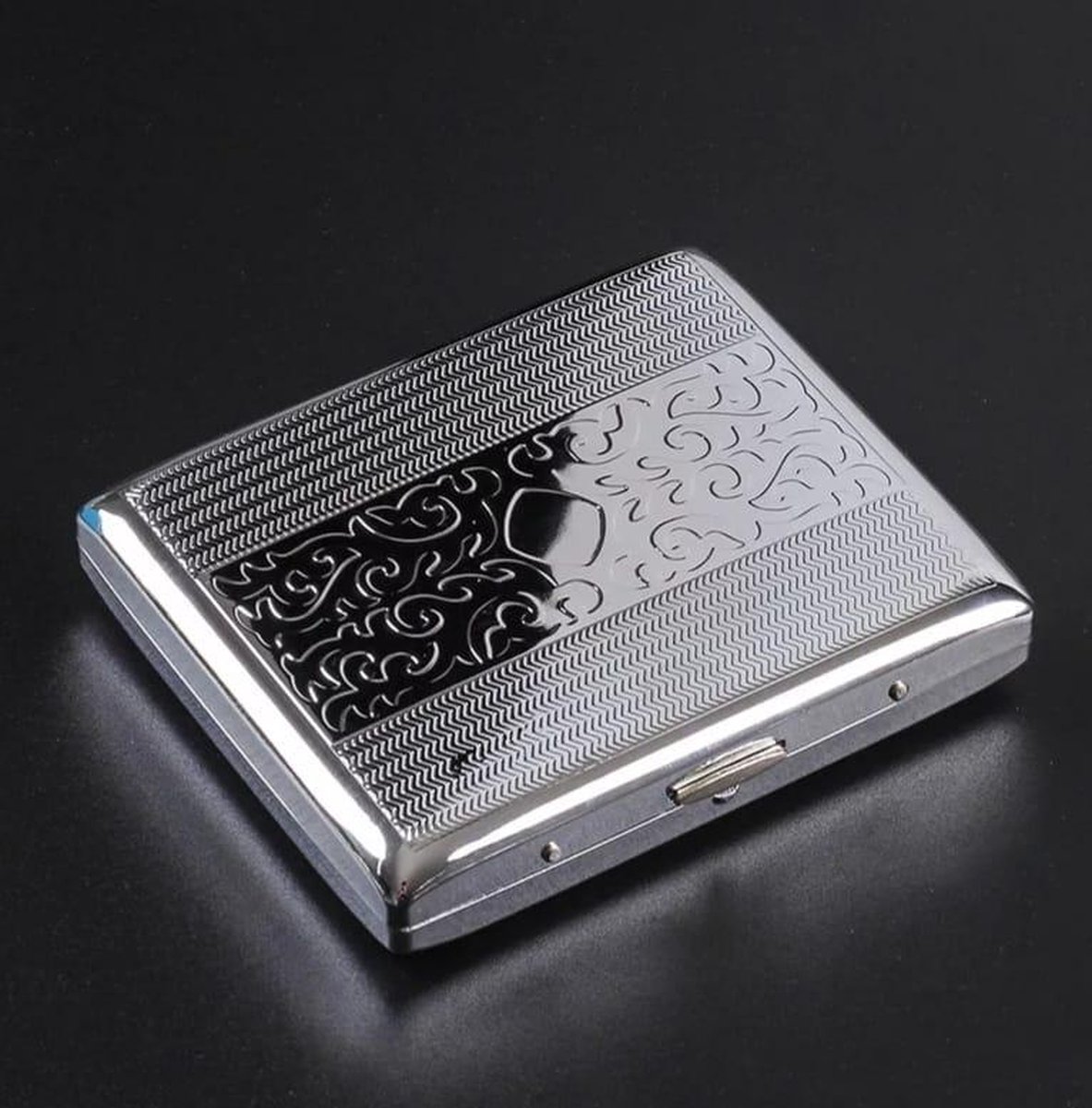 Goedkoopste ''OP=OP'' Luxe Sigarettenhouder - Sigaretten box 2 - Sigaretten opbergdoosje - Sigaretten Koker Metaal - Zilver - 20 sigaretten - Design - Cigarettecase