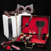 TipsToys Nieuwste Luxe Bondage Koffer Seks speeltjes 15 delige set BDSM Sex Toys *Nu met 3 Extra Toys* | Kleur Zwart-Rood