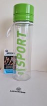 Sport bidon met oog - Groen - ideaal voor de fiets of sportschool - 650ML - Sportbidon - Sportfles - Ophangoog