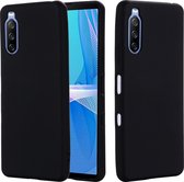 Sony Xperia 10 III Hoesje - Mobigear - Rubber Touch Serie - Hard Kunststof Backcover - Zwart - Hoesje Geschikt Voor Sony Xperia 10 III