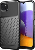 Samsung Galaxy A22 5G Hoesje - Mobigear - Groove Serie - TPU Backcover - Zwart - Hoesje Geschikt Voor Samsung Galaxy A22 5G