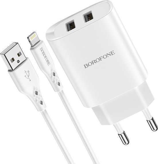 Adaptateur secteur 2.1A USB Borofone blanc (BA20A)