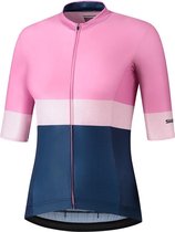 Shimano Cycling Jersey Yuri – Maillot Cyclisme Femme – Chemise Race - L - Rose / Blauw