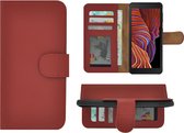 Geschikt voor Samsung Galaxy Xcover 5 hoesje - Bookcase - Samsung Xcover 5 Wallet Book Case Echt Leer Rood Cover