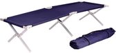 Veldbed XL 190 x 62 cm - aluminium campingbed / stretcher / kampeerbed - blauw