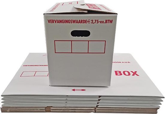 Movingboxes.store – 10 Zelfsluitende Verhuisdozen Van Dubbel Golfkarton – 55 Liter, 483x320x360 Mm, Draagvermogen 75 Kg