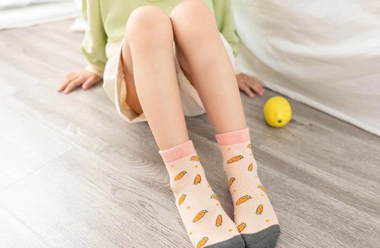 Winkrs - Baby Meisje Sokken met konijntjes en wortels - Maat 19/20 -  Meisjes sokjes 6... | bol.com