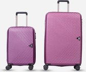 ©TROLLEYZ - Ibiza No.3 - Kofferset 2 delig - 55cm+78cm met TSA slot - Dubbele wielen - 360° spinners - 100% ABS - Reiskoffers in Dazzling Purple
