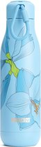 Thermosfles RVS, 750 ml, Blauw Bloem Design - Zoku | Hydration