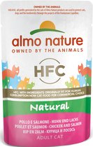 Almo Nature HFC Natural Natvoer voor Katten - Glutenvrij - 24 x 55 gram - Kip & Garnaaltjes - 24 x 55 gram