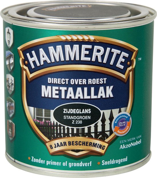 Blik Hammerite metaallak zijdeglans standgroen z238.