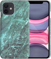 Hoes voor iPhone 11 Hoesje Marmer Case Hard Cover - Hoes voor iPhone 11 Case Marmer Hoes Back Cover - Groen