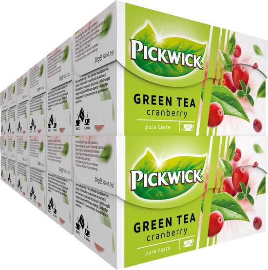 Pickwick Cranberry Groene Thee - 12 x 20 theezakjes