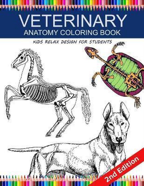 Veterinary Anatomy Coloring Book kids relax design for students