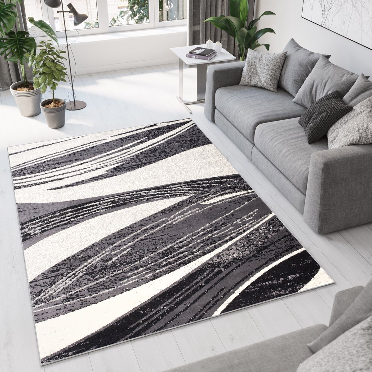 Tapiso Dream Vloerkleed Grijs Woonkamer Modern Golven Laagpolig Tapijt Maat- 200x300 Grijs 11