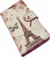 Huawei P9 Print Parijs Portemonnee Wallet Case – TPU  hoesje met pasjes Flip Cover - Boek  beschermend Telefoonhoesje
