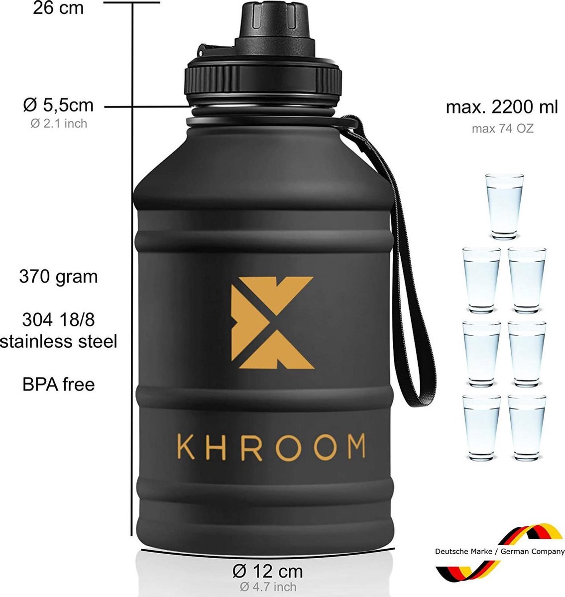 Thermosfles Thee/Vruchte INFUSER 450 ml, BPA-Vrij, RVS Lekvrij Geïsoleerd | Water