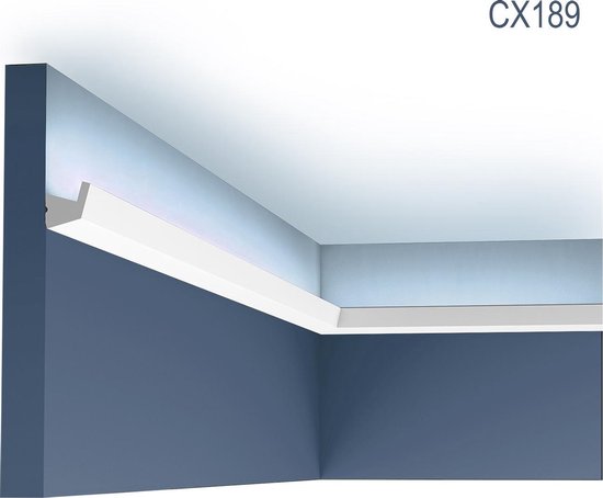 Kroonlijst Orac Decor CX189 AXXENT plafondlijst voor indirecte verlichting lijstwerk modern design wit 2 m