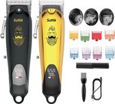 BeardMan - Professionele Kapperstondeuse met Display - Set - Luxe Trimmer Tondeuse - Box - Haarstyling - Draadloos - USB Opladen – Contouren – Bakkebaarden - Inclusief 8 opzetkammen en Kam - 